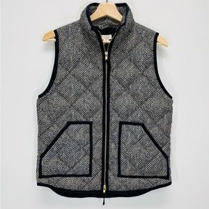 J. Crew Black and White Herringbone Vest